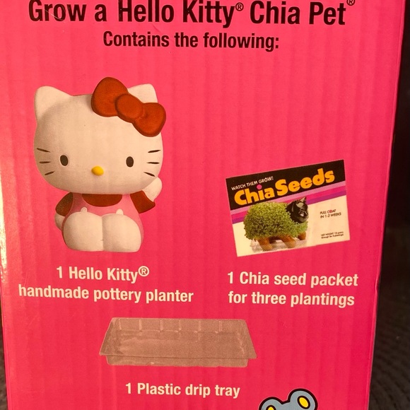 Limited Sanrio Hello Kitty Chia Pet Pink, Terracotta Planter. NEW - Picture 2 of 11